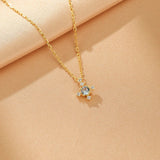 Collier Pierres de Naissance Azur Infini – Argent Plaqué Or - Biloria