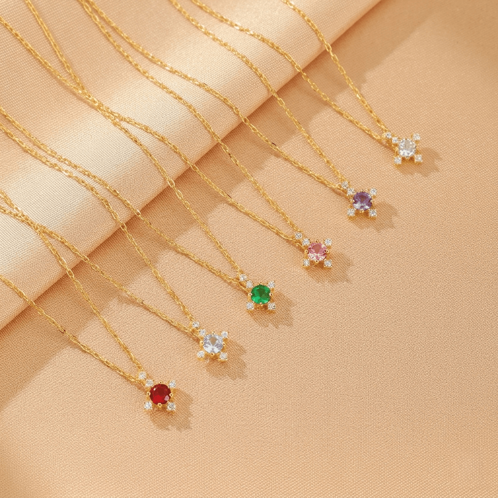 Collier Pierres de Naissance Azur Infini – Argent Plaqué Or - Biloria