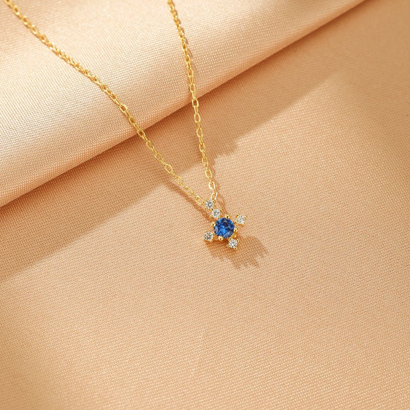 Collier Pierres de Naissance Azur Infini – Argent Plaqué Or - Biloria