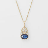 Collier pierres naturelles Labradorite Lapis Lazuli Argent plaqué Or - Biloria