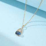 Collier pierres naturelles Labradorite Lapis Lazuli Argent plaqué Or - Biloria