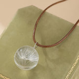 Collier Pissenlit Naturel – Cristal Féérique pour Vœux - Biloria