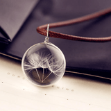 Collier Pissenlit Naturel – Cristal Féérique pour Vœux - Biloria