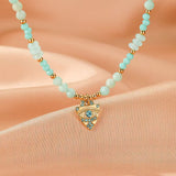 Collier Protecteur Mauvais Œil Amazonite – Énergies Positives - Biloria