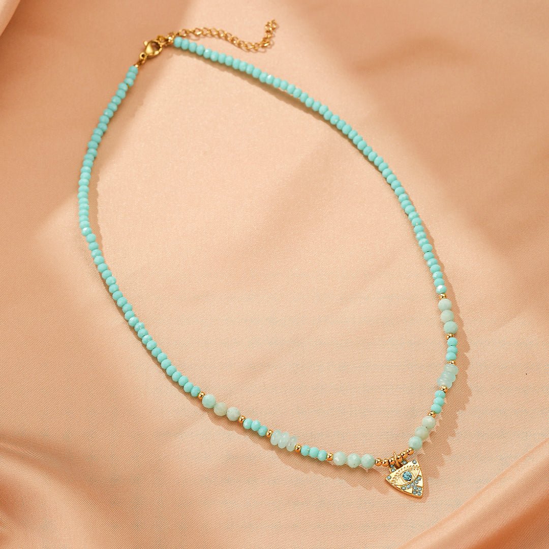 Collier Protecteur Mauvais Œil Amazonite – Énergies Positives - Biloria
