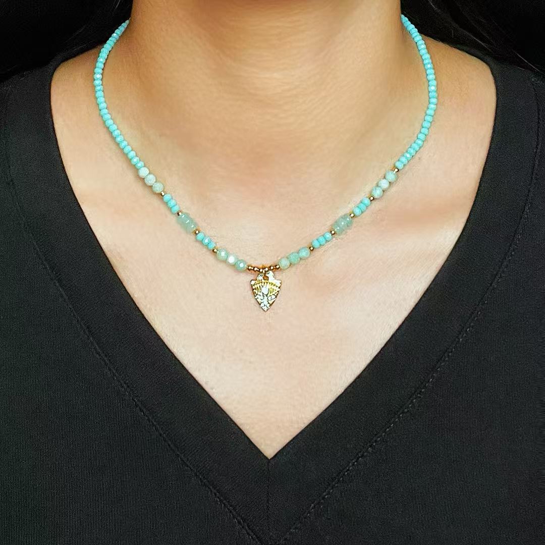 Collier Protecteur Mauvais Œil Amazonite – Énergies Positives - Biloria