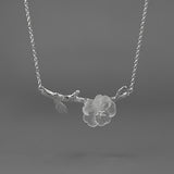 Collier Quartz Clair Lotus Argent 925 — Éveil Spirituel - Biloria