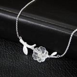 Collier Quartz Clair Lotus Argent 925 — Éveil Spirituel - Biloria