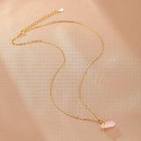 Collier Quartz Rose Double Pointe – Bijou Argent Plaqué Or 10K - Biloria