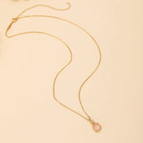 Collier Quartz Rose et Zircon, Argent Plaqué Or – Bijou Floral - Biloria