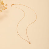 Collier Quartz Rose et Zircon – Éclat Doux, Argent Plaqué Or - Biloria