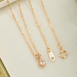 Collier Quartz Rose et Zircon – Éclat Doux, Argent Plaqué Or - Biloria