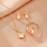 Collier Quartz Rose Facetté 8mm Argent Plaqué Or 10K - Biloria