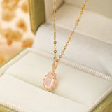 Collier Quartz Rose Floraison en Argent Plaqué Or - Biloria
