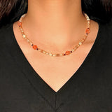 Collier Rhodonite Perles Naturelles Harmonie Douce - Biloria
