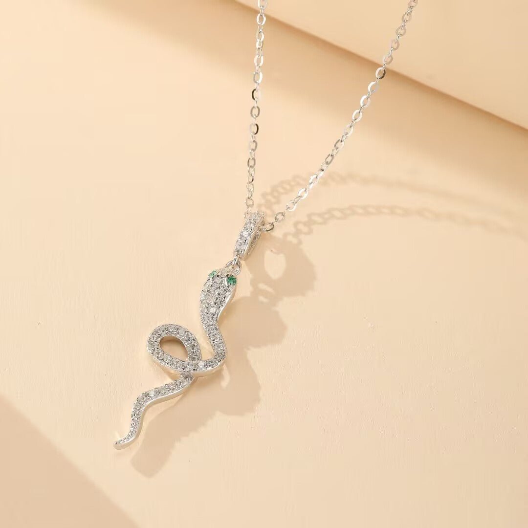 Collier Serpent Argent 925 Zircons – Bijou Puissant - Biloria