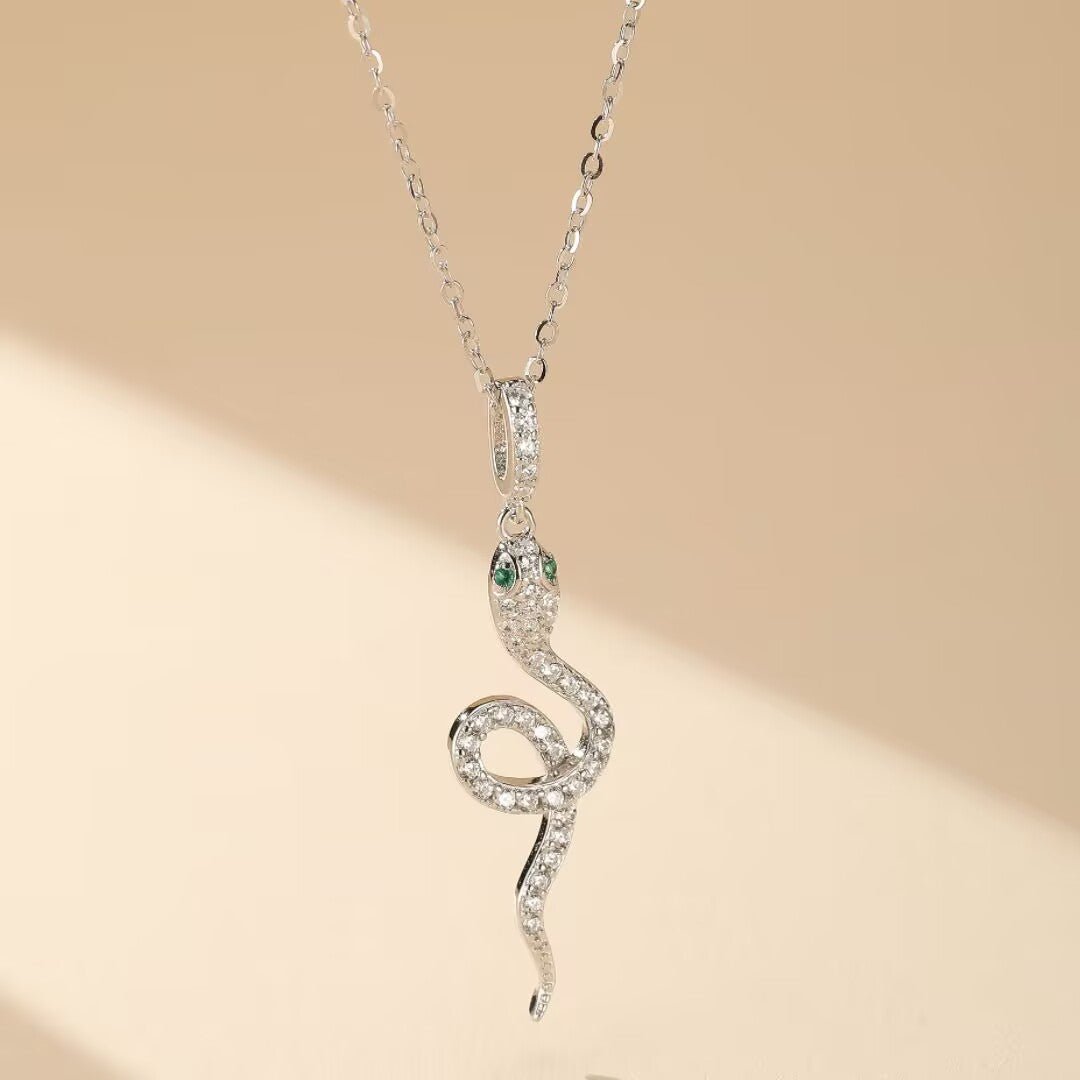 Collier Serpent Argent 925 Zircons – Bijou Puissant - Biloria