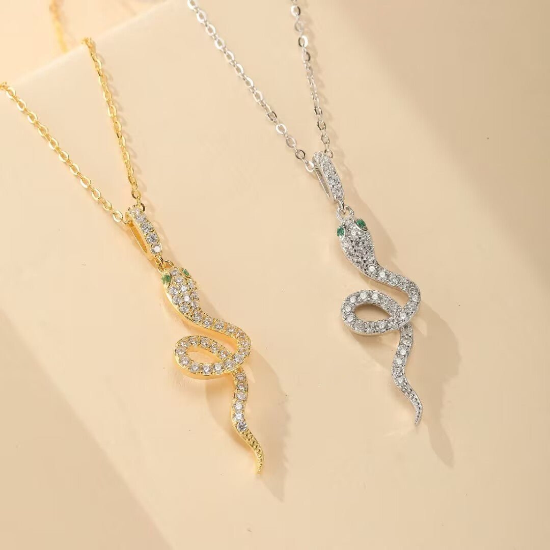 Collier Serpent Argent 925 Zircons – Bijou Puissant - Biloria