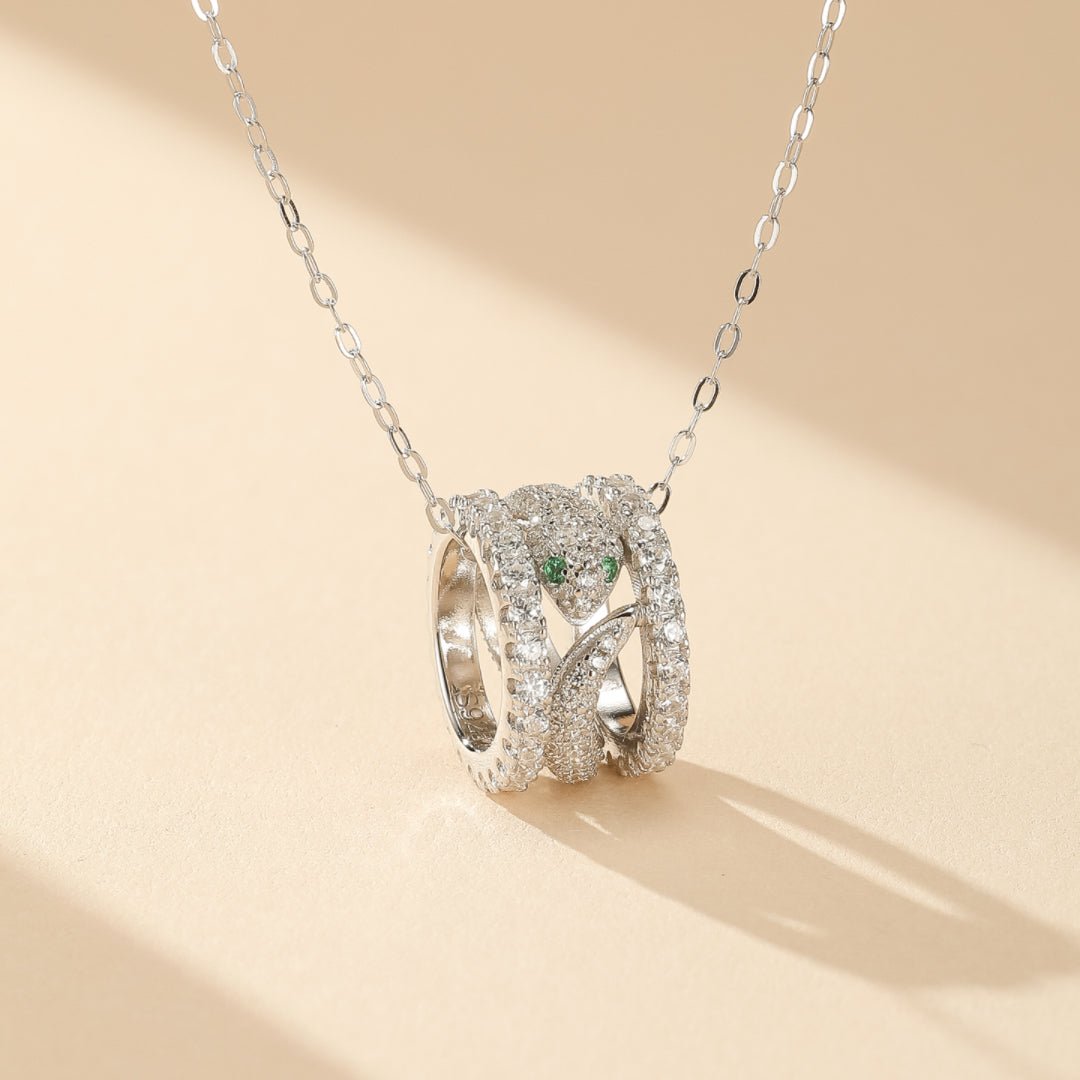 Collier Serpent Argent Zircon – Bijou de Transformation - Biloria