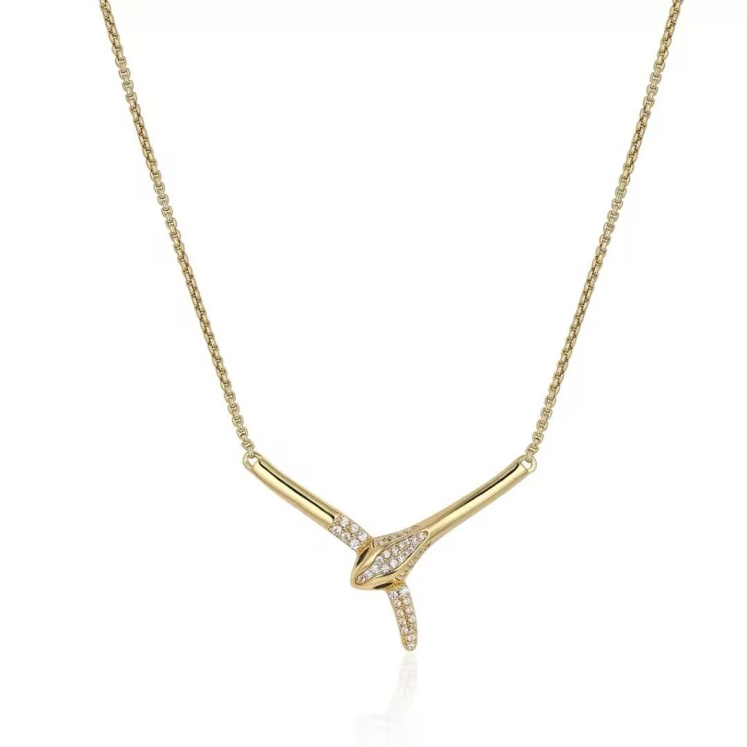 Collier Serpent en Fil de Cuivre Fait Main - Biloria