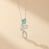 Collier Serpent Opale Turquoise Argent 925 – Bijou Spirituel - Biloria