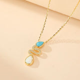 Collier Serpent Opale Turquoise Argent 925 – Bijou Spirituel - Biloria
