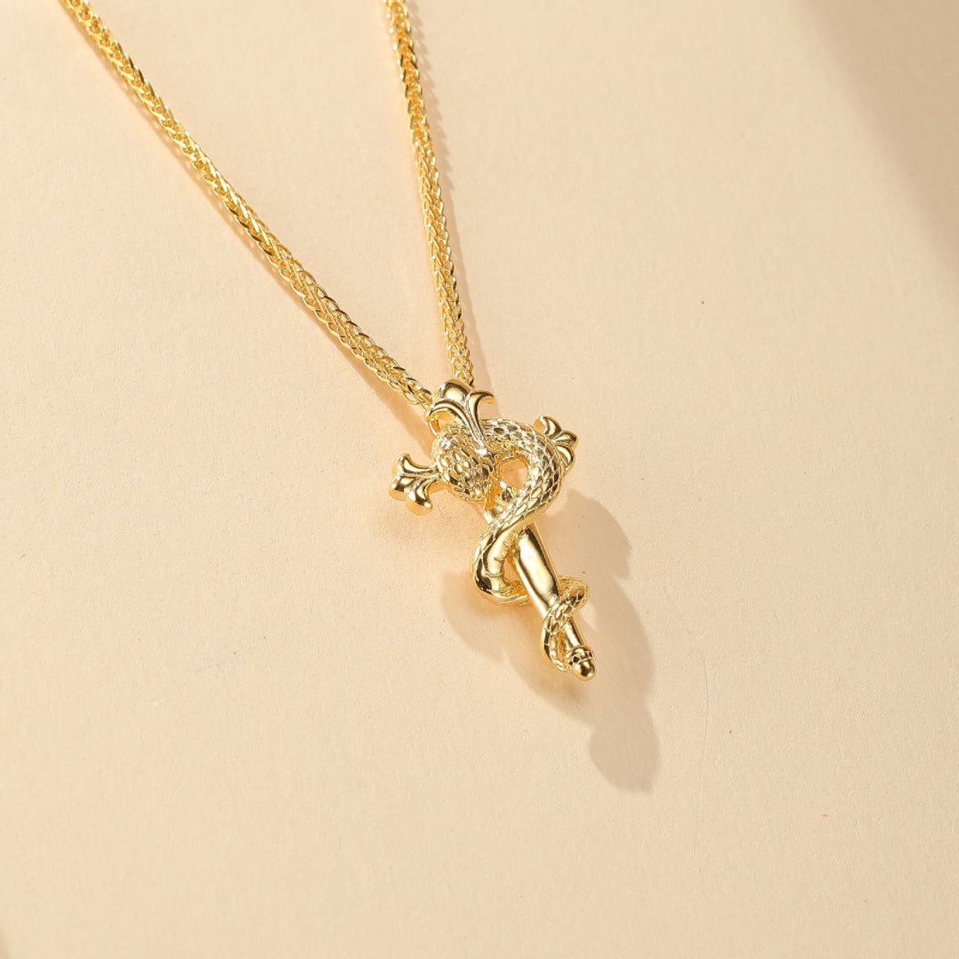 Collier Serpent Symbole Force Éternelle Argent ou Or 24K - Biloria