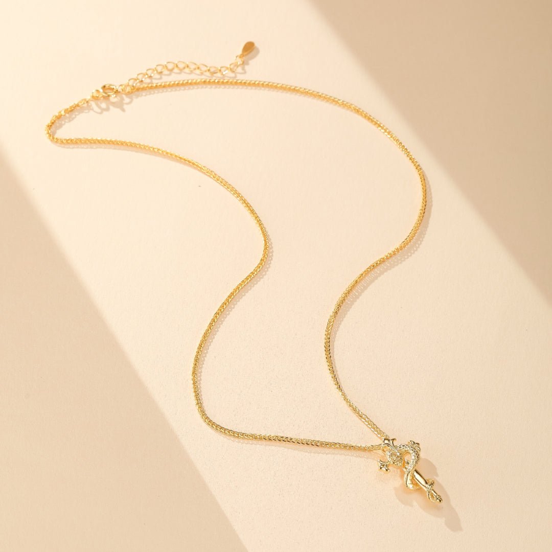 Collier Serpent Symbole Force Éternelle Argent ou Or 24K - Biloria