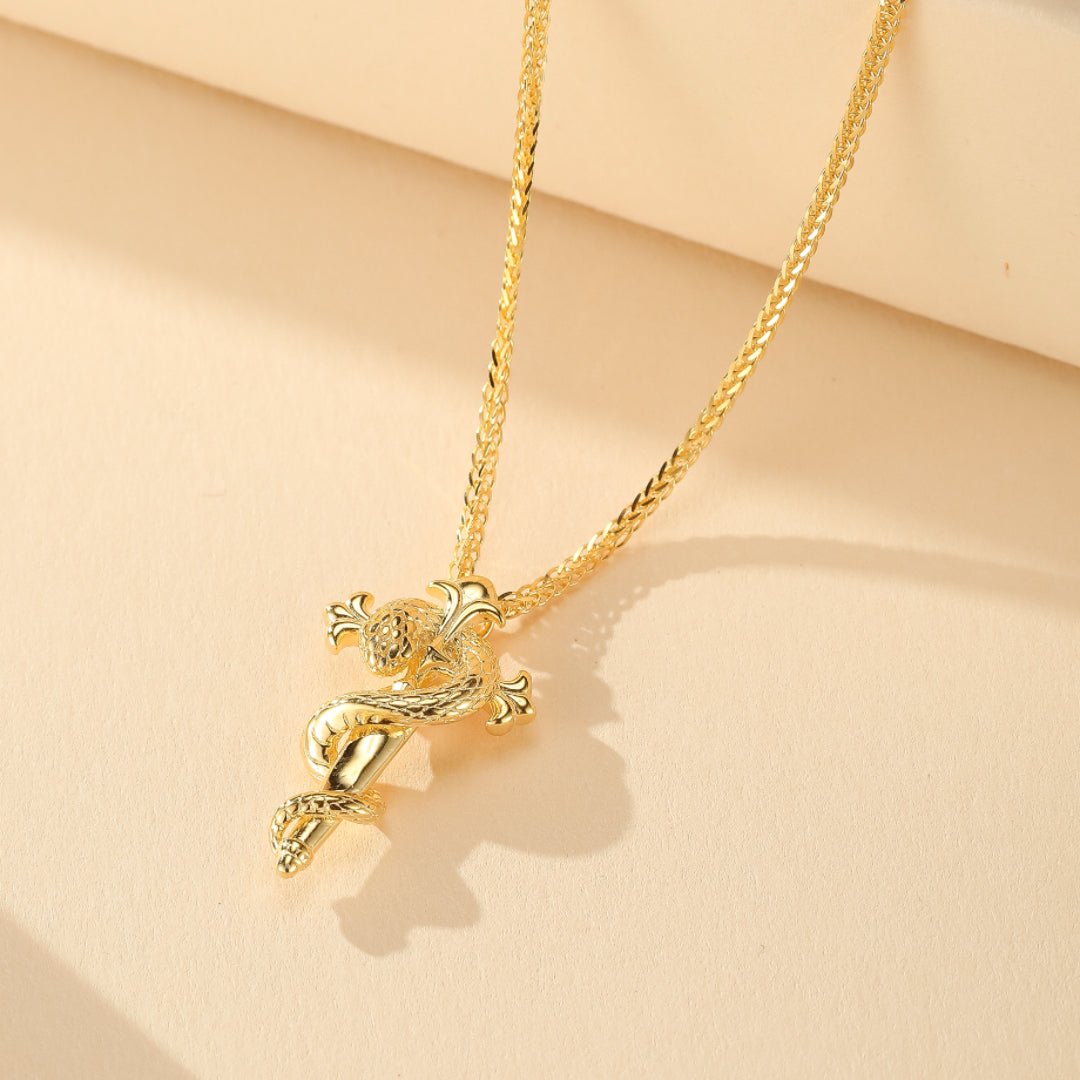 Collier Serpent Symbole Force Éternelle Argent ou Or 24K - Biloria
