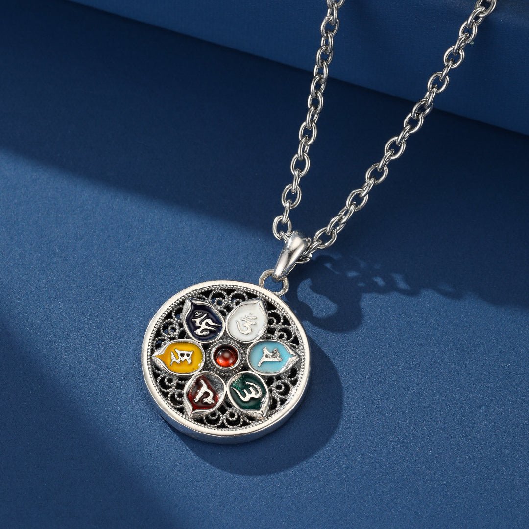 Collier Six Mantras Argent 925 Protection Spirituelle - Biloria