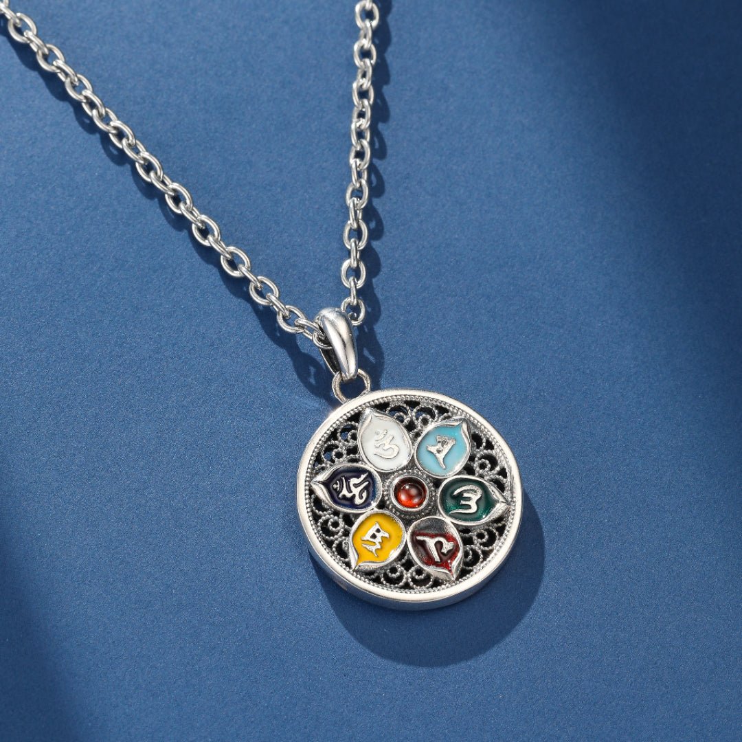 Collier Six Mantras Argent 925 Protection Spirituelle - Biloria