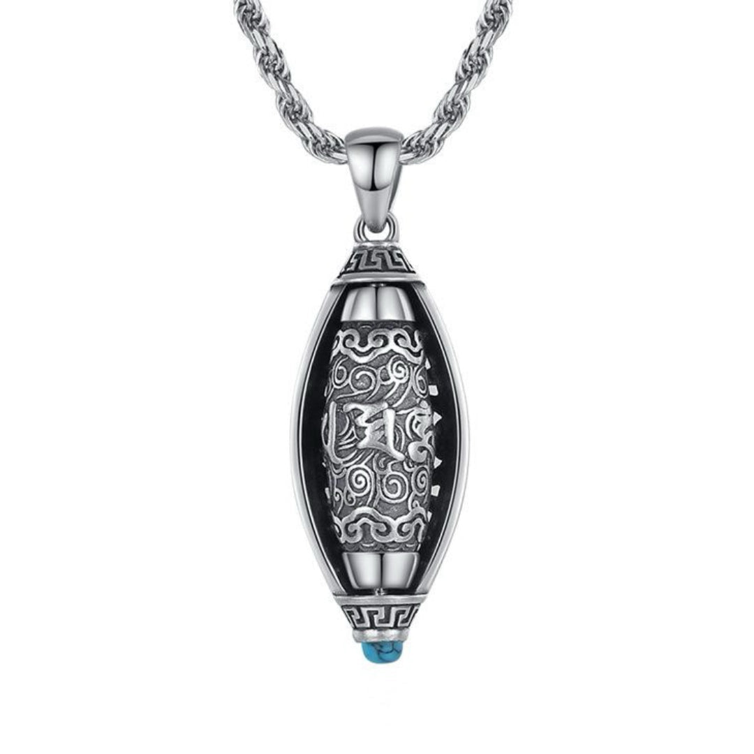Collier Six Mantras Turquoise Argent 925 Force de Paix - Biloria