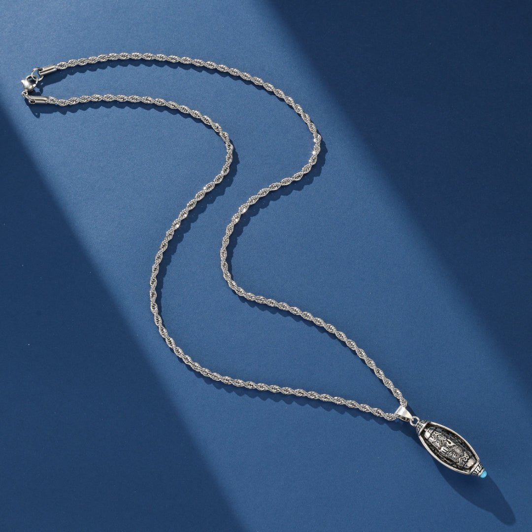 Collier Six Mantras Turquoise Argent 925 Force de Paix - Biloria