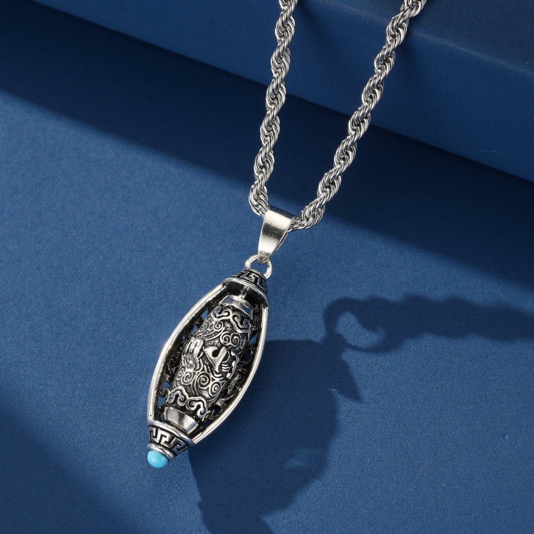 Collier Six Mantras Turquoise Argent 925 Force de Paix - Biloria