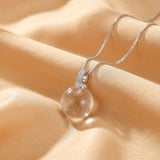 Collier Sphère Cristal de Roche en Argent 925 - Biloria