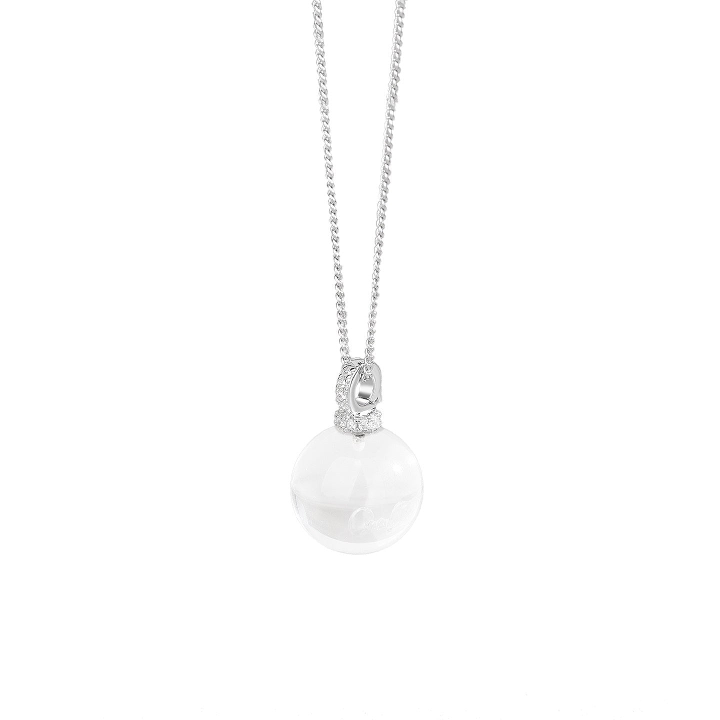 Collier Sphère Cristal de Roche en Argent 925 - Biloria