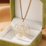 Collier Sri Yantra Géométrie Sacrée pour Méditation - Biloria