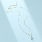 Collier Topaze Bleue Goutte, Argent 925 Plaqué Or 14K - Biloria
