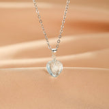 Collier Topaze Cœur Argent S925 Bijou Tendance Bureau - Biloria