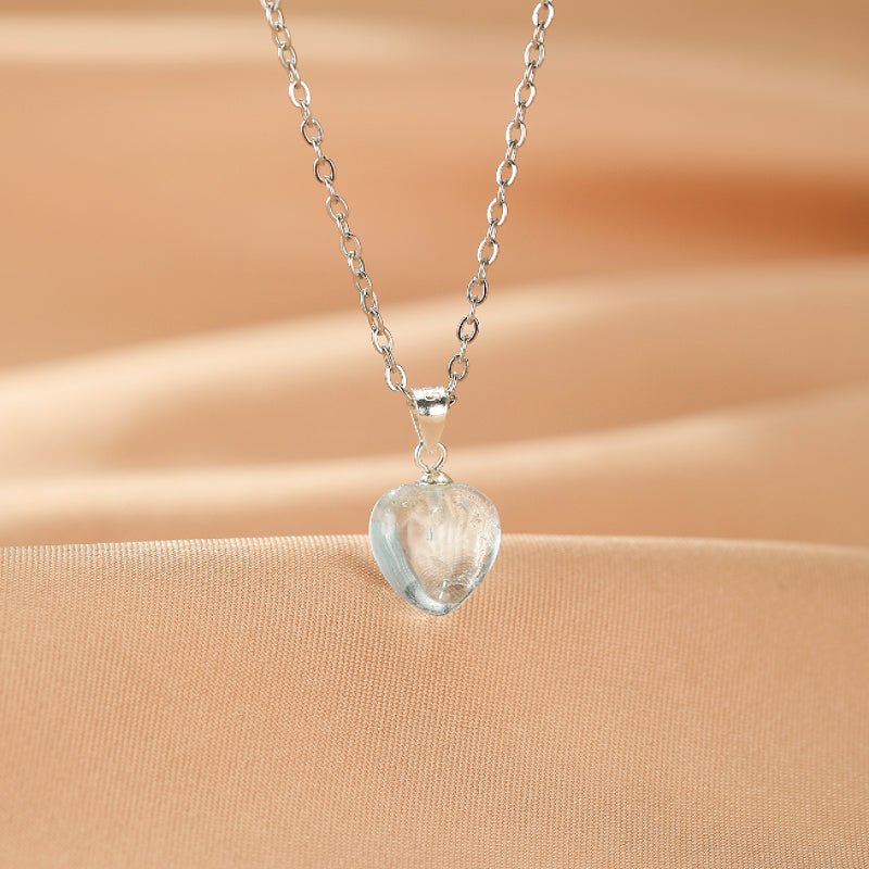 Collier Topaze Cœur Argent S925 Bijou Tendance Bureau - Biloria