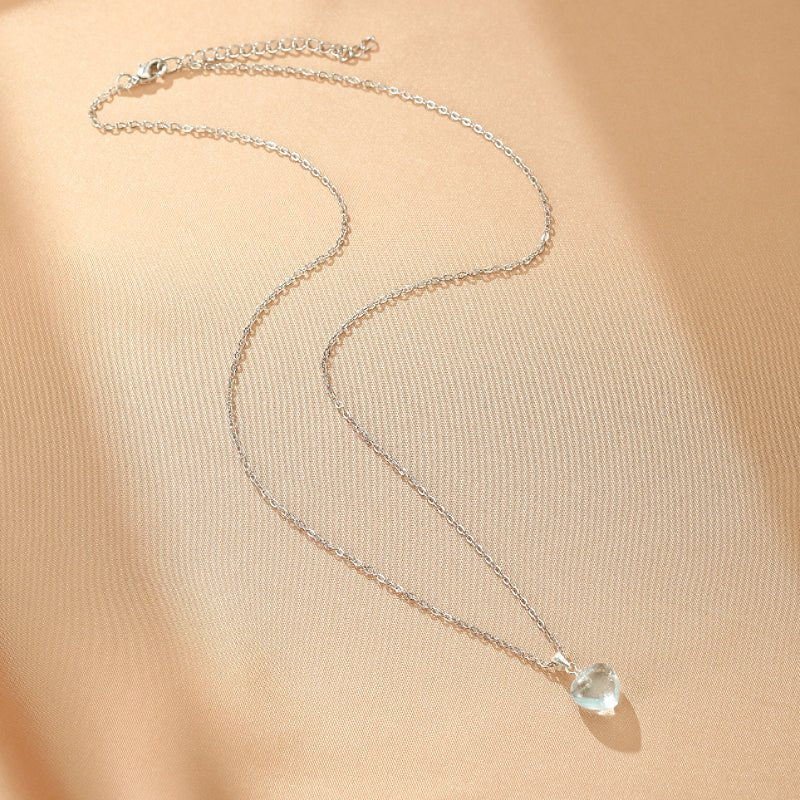 Collier Topaze Cœur Argent S925 Bijou Tendance Bureau - Biloria