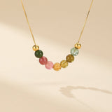 Collier Tourmaline Arc de Lumière, Argent Plaqué Or - Biloria