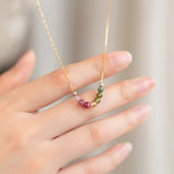 Collier Tourmaline Arc de Lumière, Argent Plaqué Or - Biloria