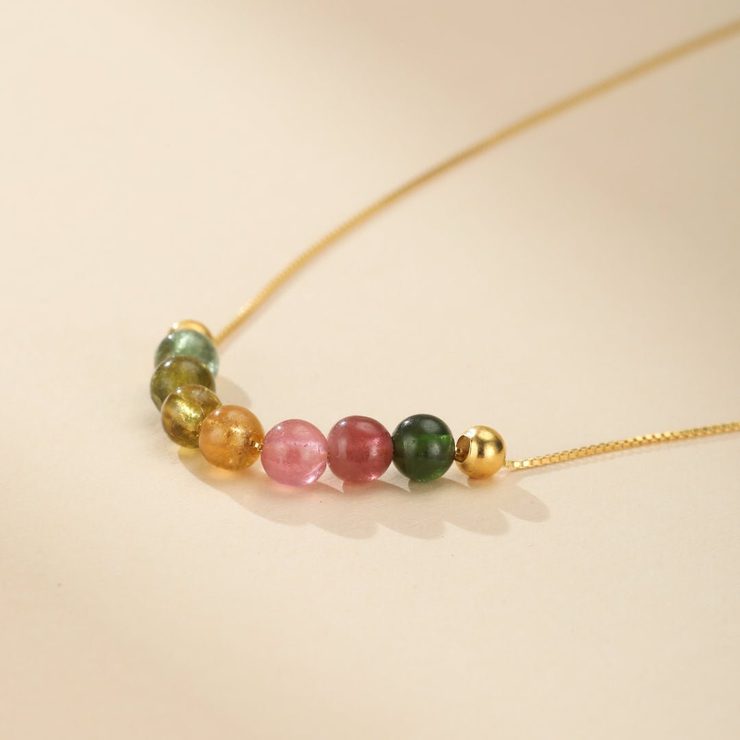 Collier Tourmaline Arc de Lumière, Argent Plaqué Or - Biloria