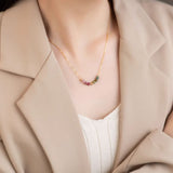 Collier Tourmaline Arc de Lumière, Argent Plaqué Or - Biloria