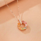 Collier Tourmaline Cercle d'Aurore Argent Plaqué Or - Biloria