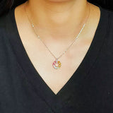 Collier Tourmaline Cercle d'Aurore Argent Plaqué Or - Biloria