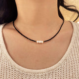 Collier Tourmaline Noire Perles Argent 925 Protection - Biloria