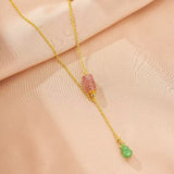 Collier Tourmaline Rose Sculptée – Bijou Talisman - Biloria