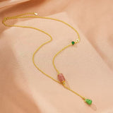 Collier Tourmaline Rose Sculptée – Bijou Talisman - Biloria